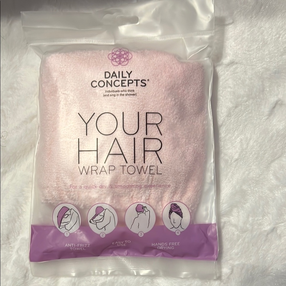 Daily Concepts Pink Hair Wrap Towel
